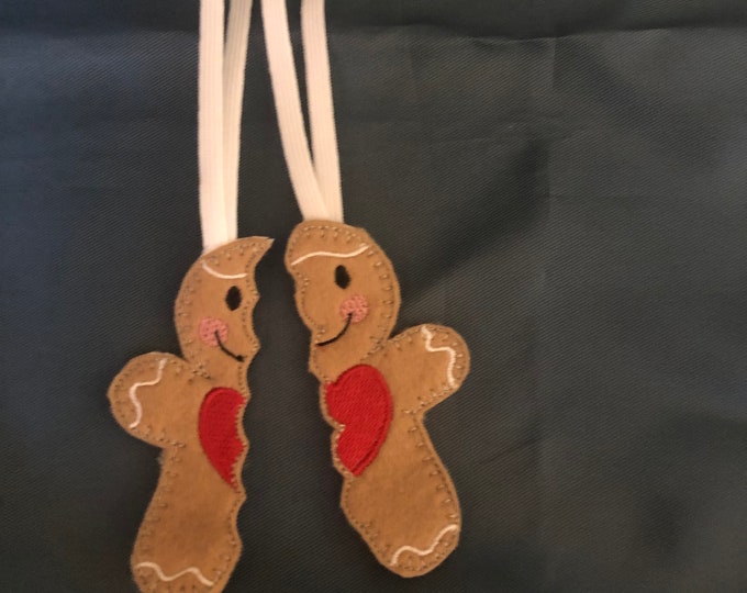 Gingerbread People, door hangers, felt hanging decoration, hanging felt ornament, bag charm, Christmas decoration