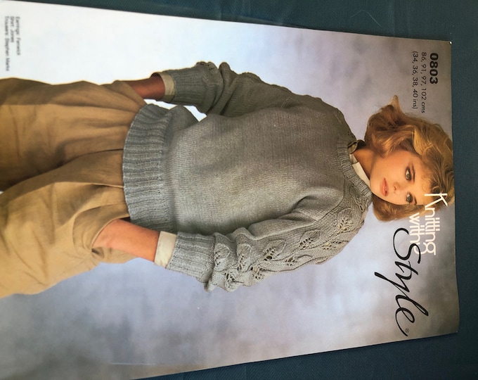Paper, vintage knitting Pattern, Knitting with style Pattern No. 0803
