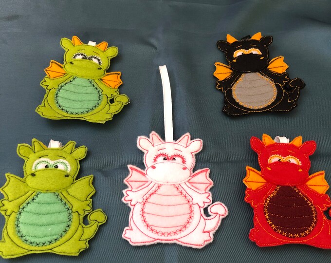 Dragons,  door hangers, felt hanging decoration, felt hangers, Christmas decoration, bag charm