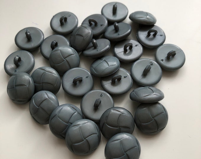Buttons x 6, Vintage circular silver grey fashion buttons