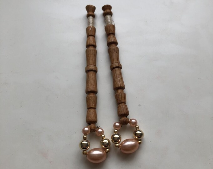 lacemaking bobbins, wooden, vintage