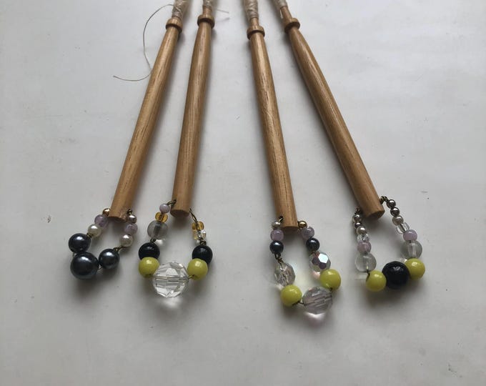 lacemaking bobbins, wooden, vintage