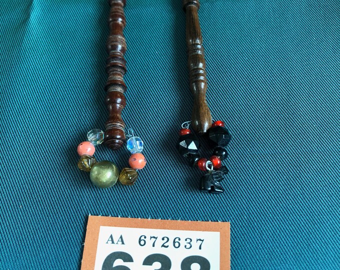Wooden lacemaking bobbins