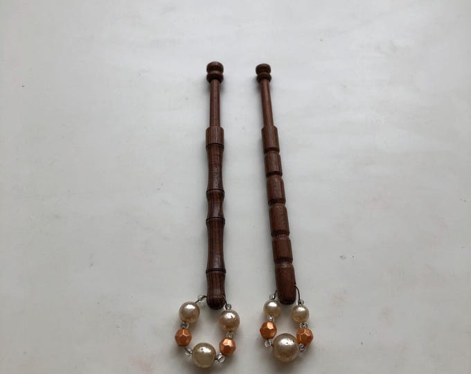 lacemaking bobbins, wooden, vintage