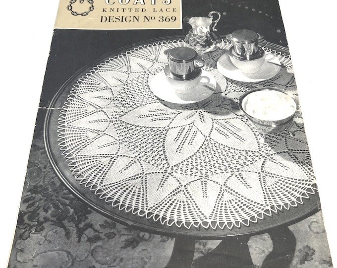 Vintage crochet pattern, Coats knitted lace Design 369