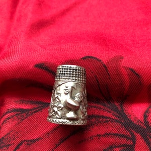 Vintage silver thimble Portuguese Rooster image 4