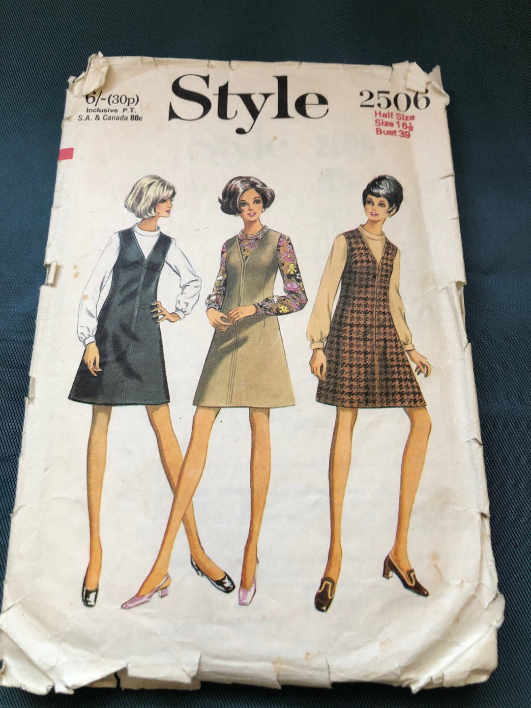 Style Sewing Pattern, Tunic Dress, Vintage, Cut, Complete, Style 2506 ...