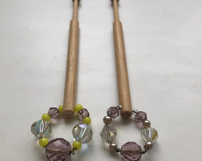 lacemaking bobbins, wooden, vintage