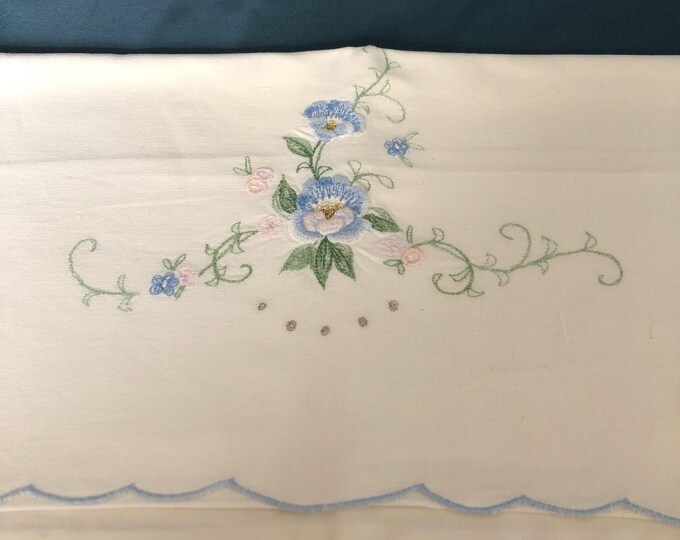 Single vintage cotton pillow case