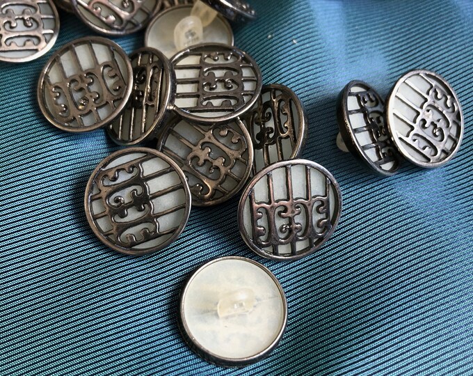 Buttons, Vintage silver and grey coloured buttons