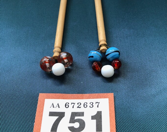 Wooden lacemaking bobbins