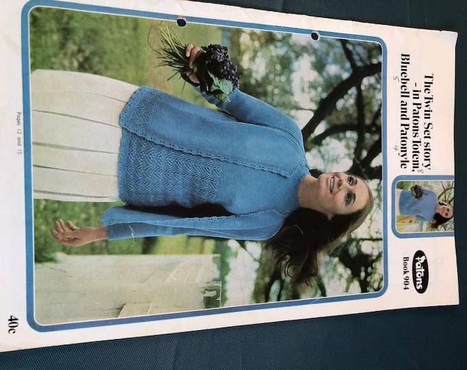 Paper, vintage knitting Pattern, Patons book 904, Two sets