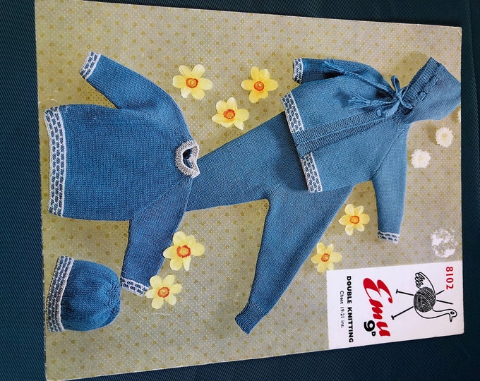 Paper, vintage knitting Pattern, Emu, Childs knitted clothing, pattern No. 8102