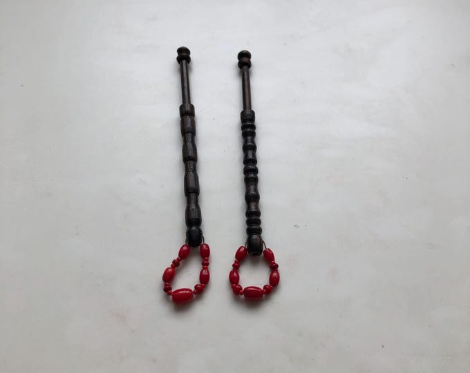 lacemaking bobbins, wooden, vintage