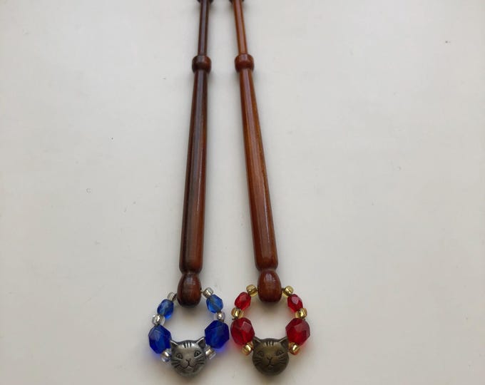 wooden lacemaking bobbins - pair