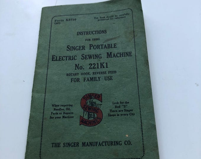 Singer sewing machine 221K1 Manual