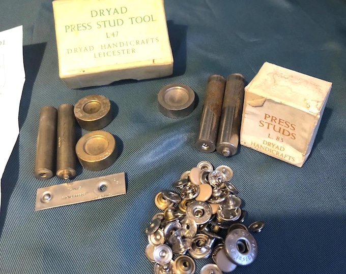 Vintage Dryad Press Stud Tool L47 plus studs