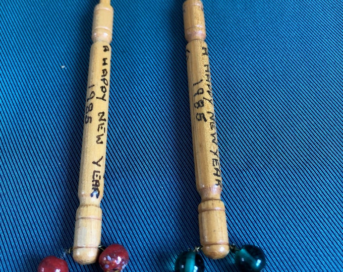 Wooden lacemaking bobbins
