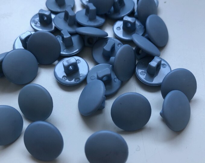 Buttons x 6, Vintage circular pale blue/grey fashion buttons