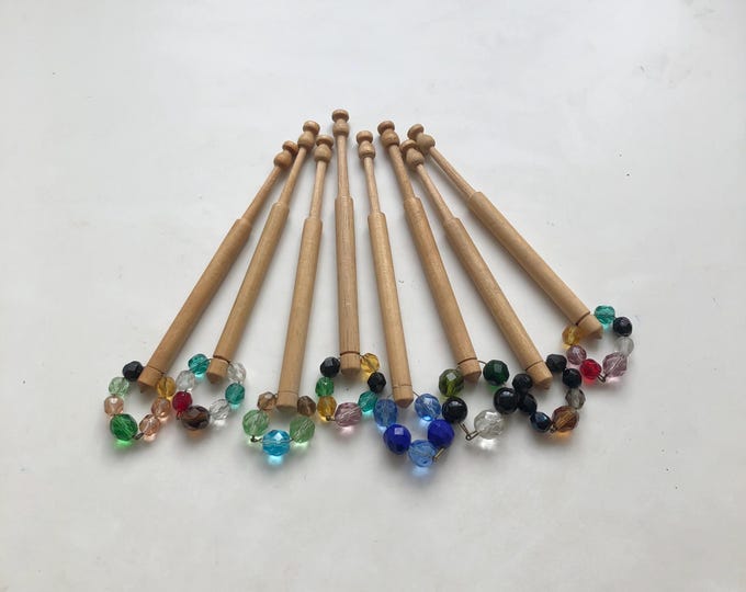 lacemaking bobbins, wooden, vintage