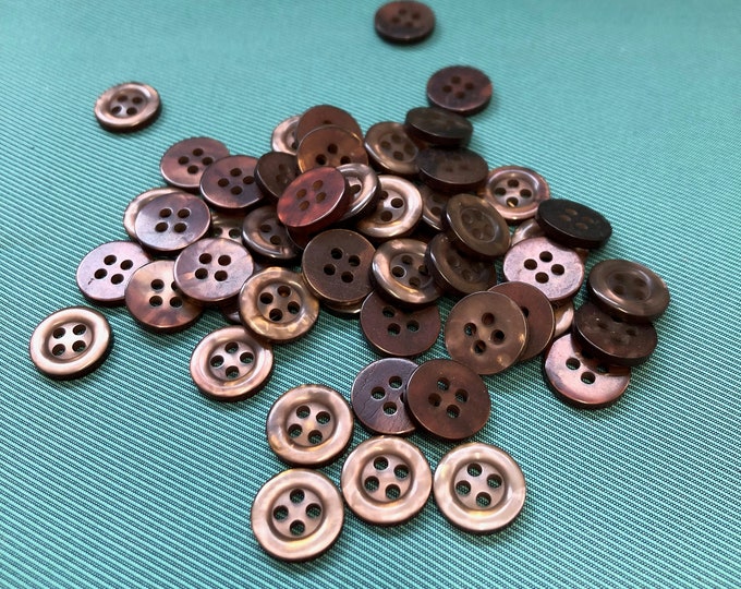 Buttons, Vintage brown coloured shirt buttons