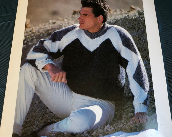 Paper vintage knitting Pattern 3 Suisses the continental 962