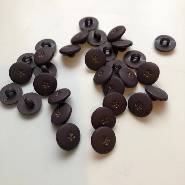 Buttons, Vintage very dark purple boot buttons