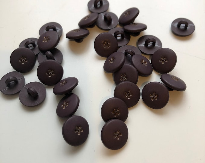 Buttons, Vintage very dark purple boot buttons