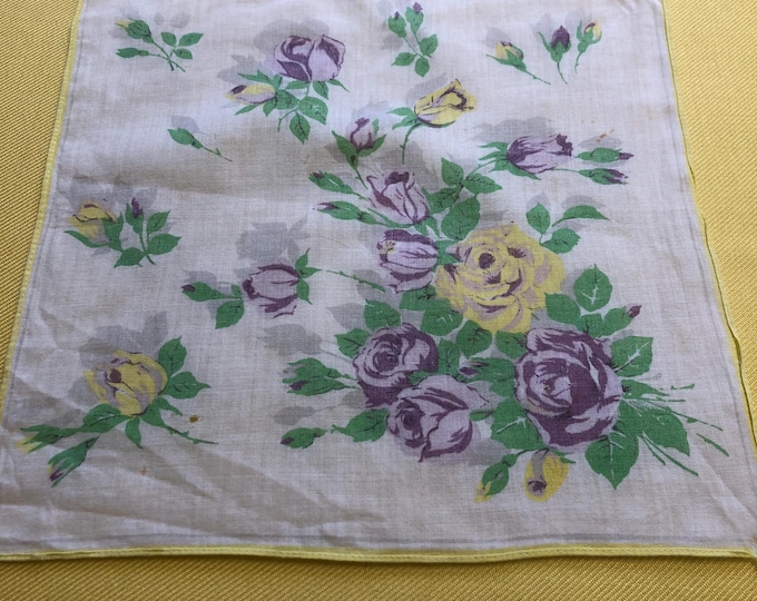 vintage ladies handkerchief, hankie,