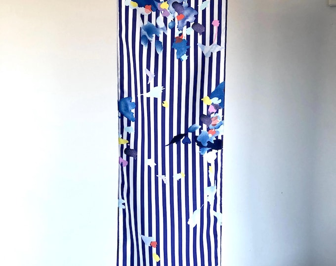 Vintage scarf, in blue stripped