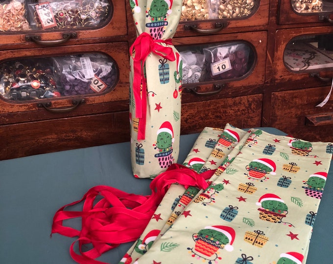 Christmas Reusable Wine Bags, Gift bags