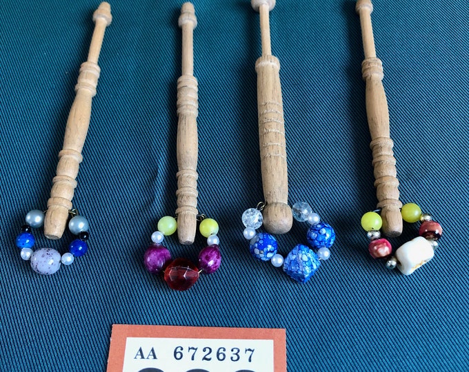 Wooden lacemaking bobbins