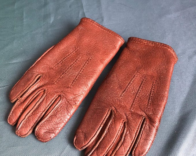 1900's Vintage childrens brown leather gloves