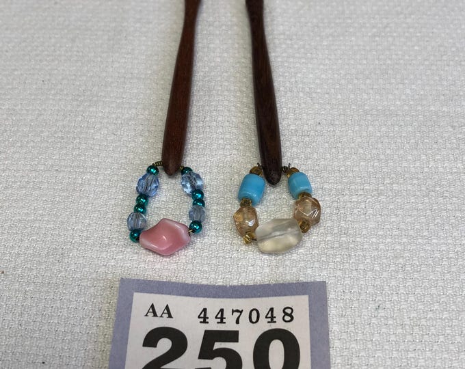 Pair of wooden lacemaking bobbins