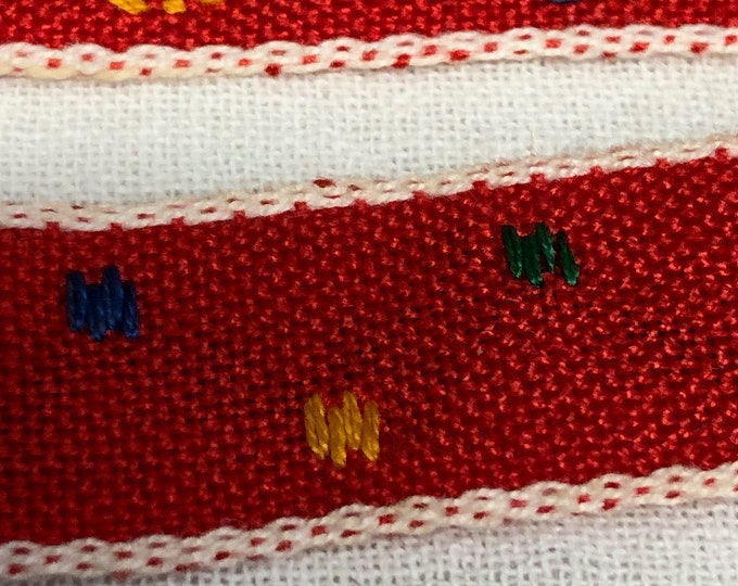 Vintage red ribbon, embellishment, notions