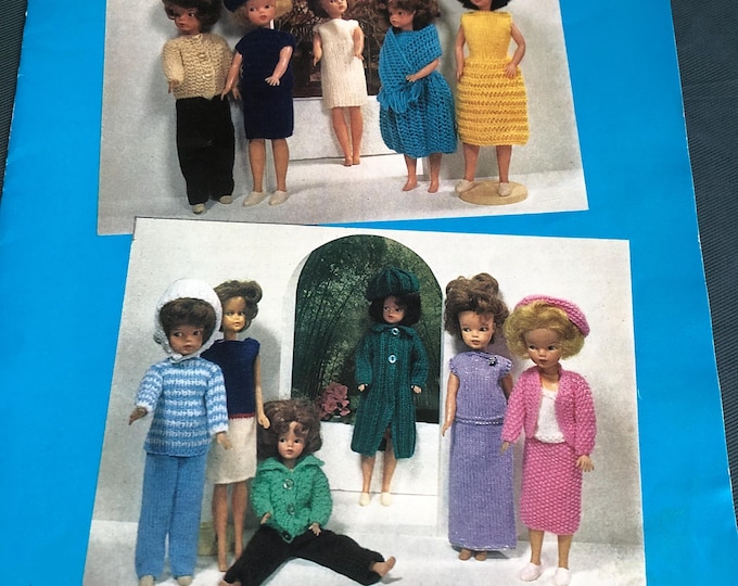 Paper, vintage knitting Pattern, Hayfield, Teenager dolls clothes