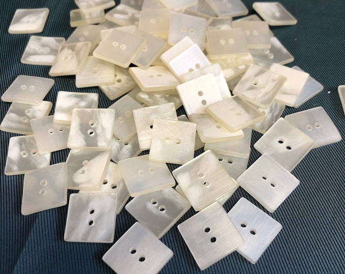 Buttons, Vintage square white fashion buttons