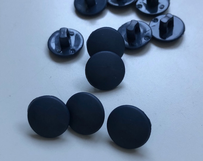 Buttons x 6, Vintage circular dark blue fashion buttons