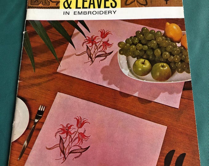 Vintage flowers and leaves embroidery  and cross stitch Booklet