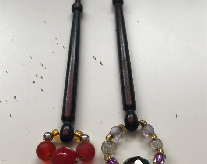 Lacemaking bobbins x 2
