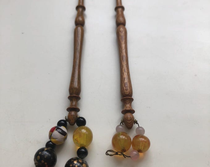 lacemaking bobbins, wooden, vintage