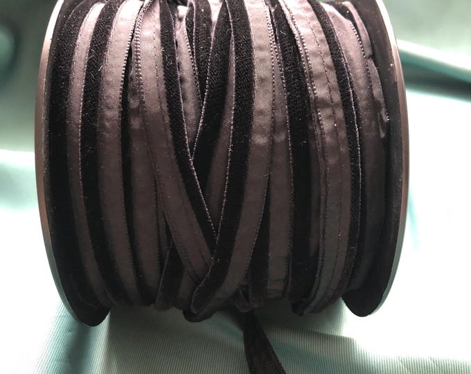 Black velvet piping, cord, embellishment, notions ideal for crafting
