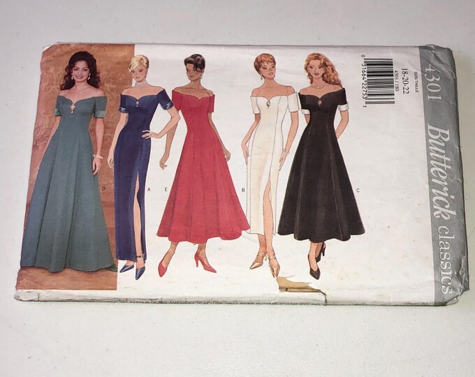 Ladies dress Sewing Pattern, Vintage, Factory Folded, Buttericks classics 4301