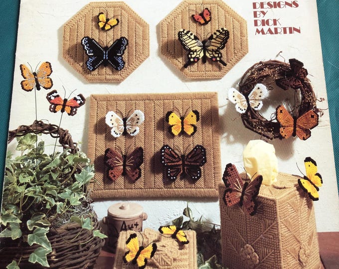 Vintage Butterflies in plastic canvas Pattern by Dick Martin