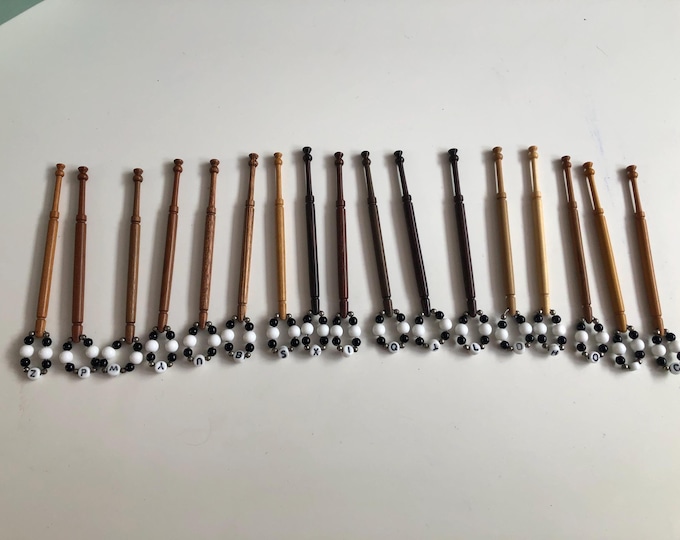 Vintage Wooden Lacemaking Bobbins with Spangles