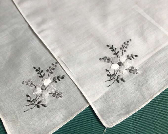 vintage ladies handkerchief, hankie x 2