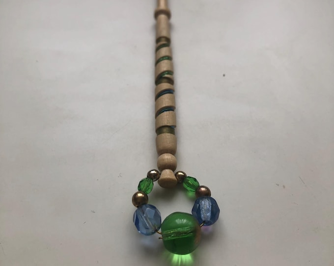 wooden lacemaking bobbin, wired