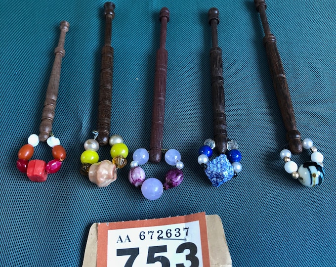 Wooden lacemaking bobbins