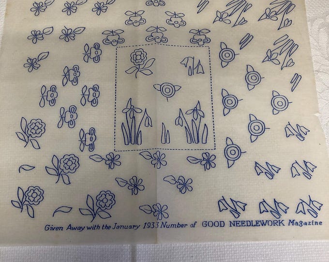 Vintage Embroidery Transfer, 1930's