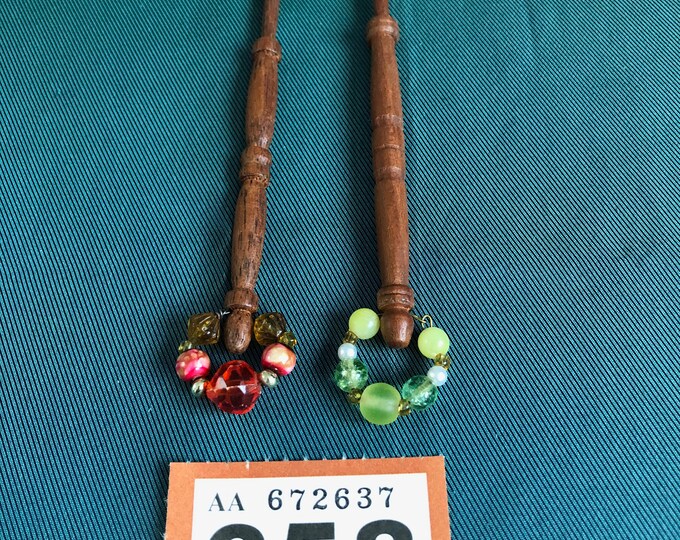 Wooden lacemaking bobbins